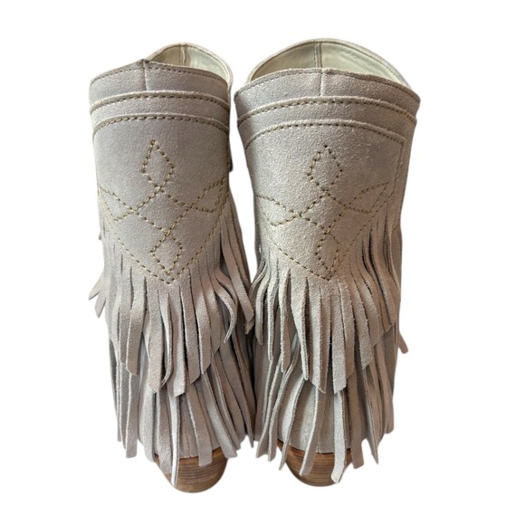 Free People Lawless Suede Fringe Ankle Boot Pointed Toe Western Cowboy Boots 9.5 - Picture 7 of 10
